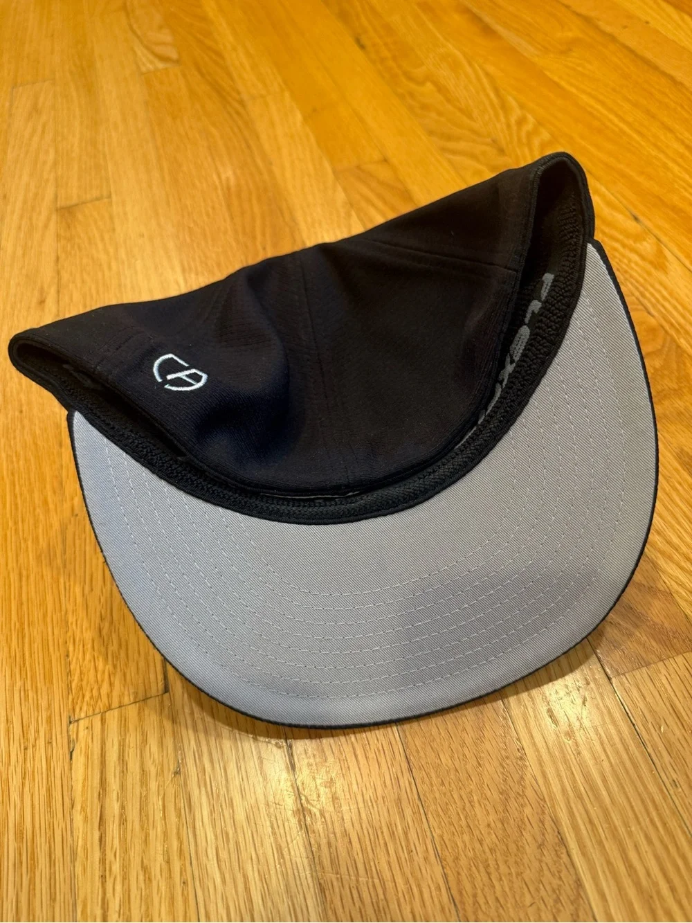 Black Snapback Hat with Light Blue Raised Logo - Cap America Premium Line